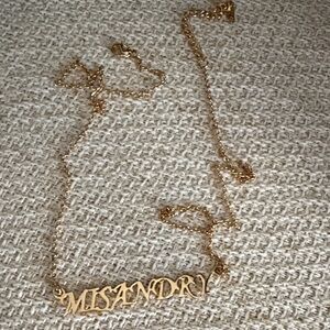 Gold Necklace with 'MISANDRY' Pendant